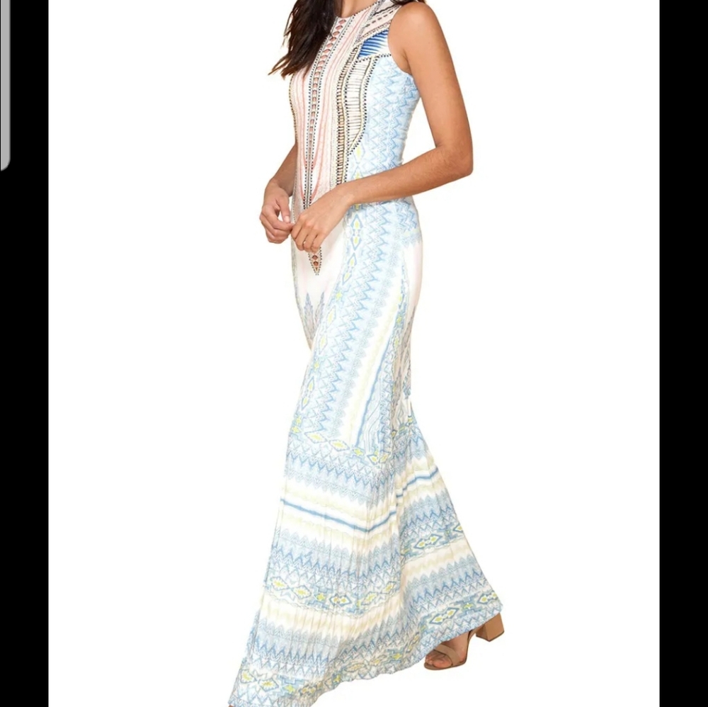 Hale Bob Ravin maxi sky blue sundress. SMALL